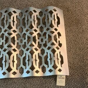 Z Gallerie Silver Geometric table runner, brand new!